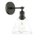 GobekUsa Funnel Flared Glass Clear Glass Shade Single Sconce Wall Lamp