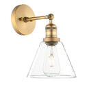GobekUsa Funnel Flared Glass Clear Glass Shade Single Sconce Wall Lamp
