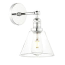 GobekUsa Funnel Flared Glass Clear Glass Shade Single Sconce Wall Lamp