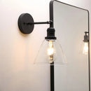 GobekUsa Funnel Flared Glass Clear Glass Shade Single Sconce Wall Lamp
