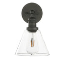 GobekUsa Funnel Flared Glass Clear Glass Shade Single Sconce Wall Lamp