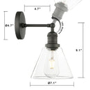 GobekUsa Funnel Flared Glass Clear Glass Shade Single Sconce Wall Lamp