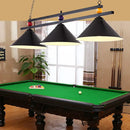 GobekUsa Black/Red Industrial Cone Shade Ceiling Pendant with 3 Metal Heads and Billiard Ball Deco