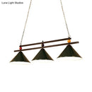 GobekUsa Black/Red Industrial Cone Shade Ceiling Pendant with 3 Metal Heads and Billiard Ball Deco