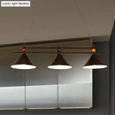 GobekUsa Black/Red Industrial Cone Shade Ceiling Pendant with 3 Metal Heads and Billiard Ball Deco