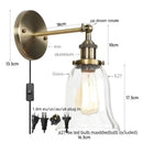 GobekUsa Industrial Clear Glass Wall Sconce Light for Stair, Foyer, Bedroom.