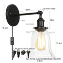 GobekUsa Industrial Clear Glass Wall Sconce Light for Stair, Foyer, Bedroom.