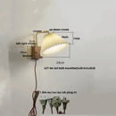 GobekUsa LED Wall Light Walnut Wood Rotate Copper Bedside Lamp