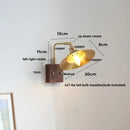 GobekUsa LED Wall Light Walnut Wood Rotate Copper Bedside Lamp