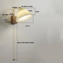 GobekUsa LED Wall Light Walnut Wood Rotate Copper Bedside Lamp