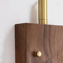 GobekUsa LED Wall Light Walnut Wood Rotate Copper Bedside Lamp