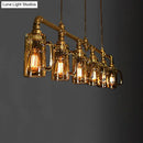 GobekUsa Industrial Hanging Beer Mug Bar Light with Clear Glass and 6 Gold Bulbs