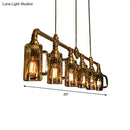 GobekUsa Industrial Hanging Beer Mug Bar Light with Clear Glass and 6 Gold Bulbs