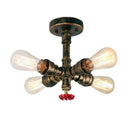 GobekUsa Industrial Brass Ceiling Chandelier with Edison Bulbs