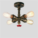 GobekUsa Industrial Brass Ceiling Chandelier with Edison Bulbs