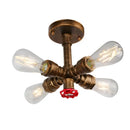 GobekUsa Industrial Brass Ceiling Chandelier with Edison Bulbs