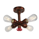 GobekUsa Industrial Brass Ceiling Chandelier with Edison Bulbs