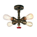 GobekUsa Industrial Brass Ceiling Chandelier with Edison Bulbs