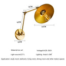 GobekUsa Adjustable Long Arm Wall Light - Flexible Gold Lamp for Modern Spaces