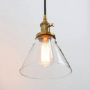 GobekUsa Funnel Flared Glass Clear Glass Pendant Light Fixture