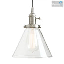 GobekUsa Funnel Flared Glass Clear Glass Pendant Light Fixture