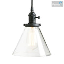 GobekUsa Funnel Flared Glass Clear Glass Pendant Light Fixture