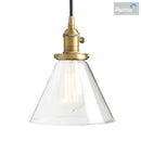 GobekUsa Funnel Flared Glass Clear Glass Pendant Light Fixture