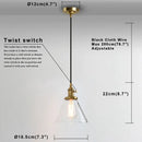 GobekUsa Funnel Flared Glass Clear Glass Pendant Light Fixture