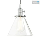 GobekUsa Funnel Flared Glass Clear Glass Pendant Light Fixture