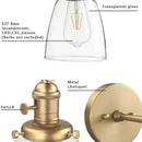 GobekUsa Industrial Dome Glass Wall Sconce Light - Single Fixture with Clear Shade