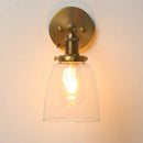 GobekUsa Industrial Dome Glass Wall Sconce Light - Single Fixture with Clear Shade