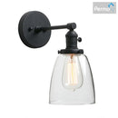 GobekUsa Industrial Dome Glass Wall Sconce Light - Single Fixture with Clear Shade