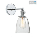 GobekUsa Industrial Dome Glass Wall Sconce Light - Single Fixture with Clear Shade