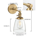GobekUsa Industrial Dome Glass Wall Sconce Light - Single Fixture with Clear Shade
