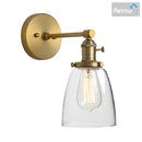 GobekUsa Industrial Dome Glass Wall Sconce Light - Single Fixture with Clear Shade