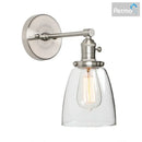 GobekUsa Industrial Dome Glass Wall Sconce Light - Single Fixture with Clear Shade