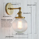 GobekUsa Industrial Ribbed Glass Wall Sconces for Kitchen Living Room Bedroom