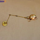 GobekUsa Gold Swing Arm LED Wall Lamp Retro Loft Industrial Sconce