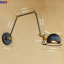 GobekUsa Gold Swing Arm LED Wall Lamp Retro Loft Industrial Sconce