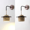 GobekUsa LED Wall Light Fixture Yellow Travertine Stone Modern Bedside Lamp