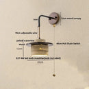 GobekUsa LED Wall Light Fixture Yellow Travertine Stone Modern Bedside Lamp