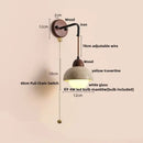 GobekUsa LED Wall Light Fixture Yellow Travertine Stone Modern Bedside Lamp