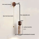 GobekUsa LED Wall Light Fixture Yellow Travertine Stone Modern Bedside Lamp