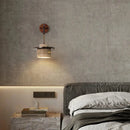 GobekUsa LED Wall Light Fixture Yellow Travertine Stone Modern Bedside Lamp