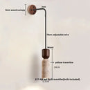 GobekUsa LED Wall Light Fixture Yellow Travertine Stone Modern Bedside Lamp