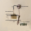 GobekUsa LED Wall Light Fixture Yellow Travertine Stone Modern Bedside Lamp