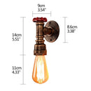 GobekUsa Bronze Industrial Water Pipe Wall Lamp