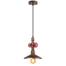 GobekUsa Industrial Iron Water Pipe Pendant Light - Retro E27 LED Hanging Lamp