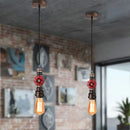 GobekUsa Industrial Iron Water Pipe Pendant Light - Retro E27 LED Hanging Lamp
