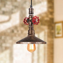 GobekUsa Industrial Iron Water Pipe Pendant Light - Retro E27 LED Hanging Lamp